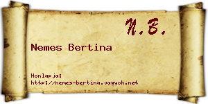 Nemes Bertina névjegykártya